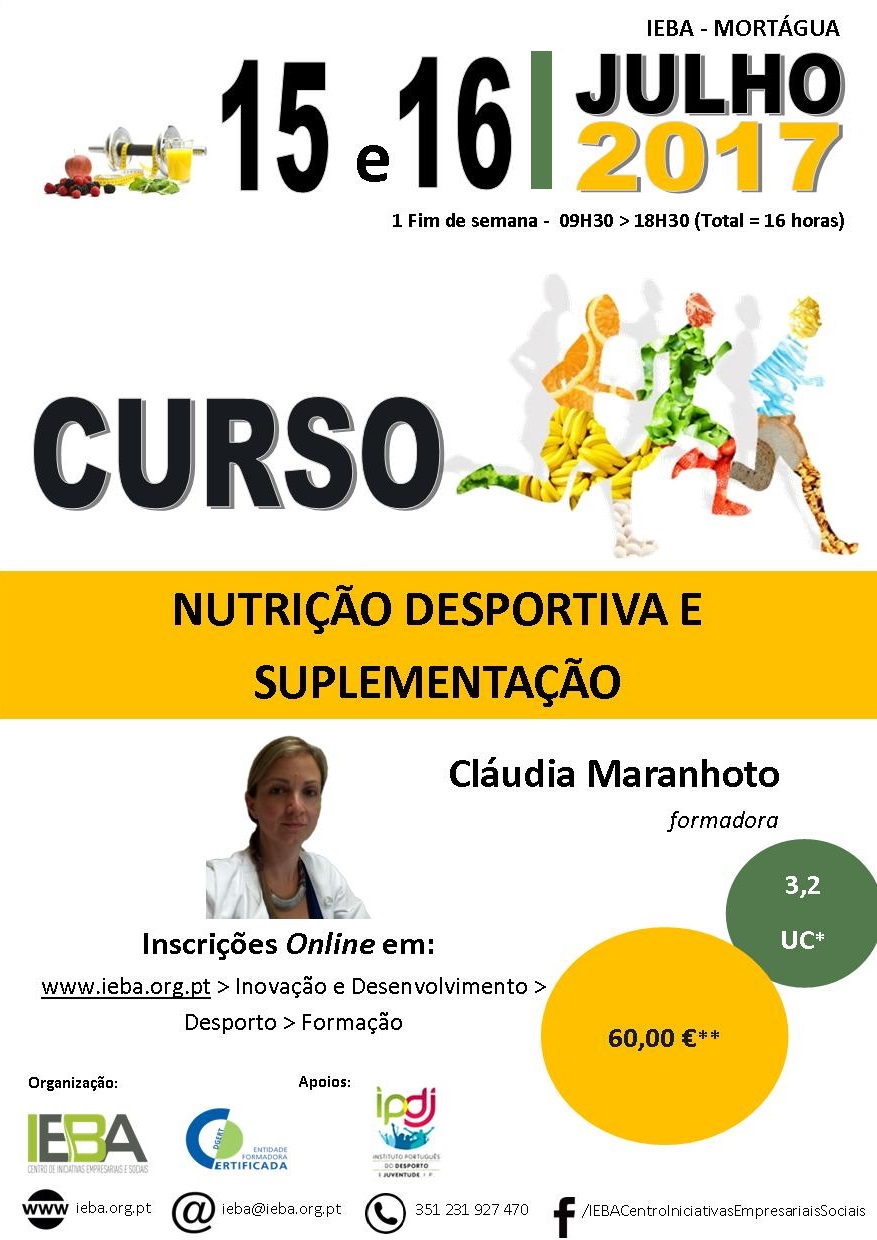 Cartaz Nutrição Desportiva e Suplementação